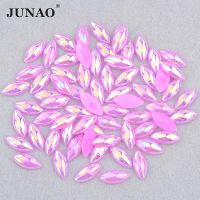 JUNAO 5x10mm 7x15mm Flatback Rhinestones Beads Pearls Sticker Decoration Loose for