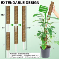 Moss Pole 4ชิ้น16นิ้ว/41ซม.,Moss Pole สำหรับ Monstera และชีสพืช,Moss Stick สำหรับพืชในร่มสนับสนุน,10ซิปผูก,10ป้ายพืช,มินิสวนชุดเครื่องมือ,ปลูกพืชของคุณขึ้น