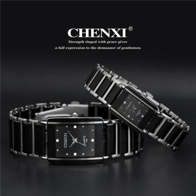 newest hot sales fashion high quality nd chenxi women men couples Leisure watch waterproof Square ceramics wristwatch CX-104