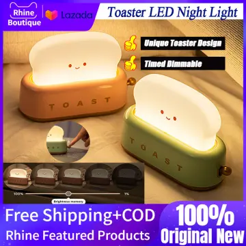 Creative Toast Bread Led Night Light Usb Rechargeable Timing Led Cute Sleep  Night Light Household Switch Lamp Table Decor Lamps