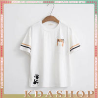 KDAShop เสื้อคอกลมสกรีนลายแมวเหมียวสุดน่ารัก?? ให้ความคาวาอี้สุดๆ ?ไซส์มินิ เหมือนเด็ก นิยม/ฮิต สีชมพู แขนสั้น?