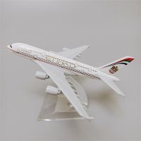 โครงโลหะอัลลอยแอร์ A380สายการบินเครื่องบินจำลอง Ehad Airbus 380 Airways Diecast โมเดลเครื่องบินอากาศยาน W Stand S 16Cm