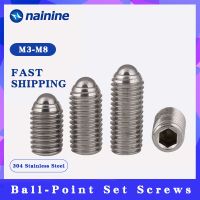 [M3-m16] 304สแตนเลส Ball-Point Hex Socket Spring Ball Plunger Point Set สกรู Yjt1113