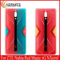 ใหม่แก้วสำหรับ ZTE Nubia Red Magic 5G NX659J หลังฝาครอบแบตเตอรี่ประตูเคสด้านหลังพร้อมกาวเคสโทรศัพท์ชิ้นส่วน