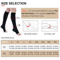 ขนาดบวก34-46mmHg ถุงน่องการบีบอัดทางการแพทย์ U Nisex เกรด3ถุงเท้านิ้วเท้าเปิดเส้นเลือดขอดการรักษาจบการศึกษาความดัน