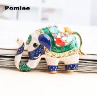 Pomlee Colorful Elephant Pin Animal Enamel Pins Brooches Accessories Fashion Sweater Clothes Pins Scarf Clip Gifts For Women