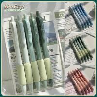 SHUKEYI 5PCS หมึกสีดำ ปากกาเจล 0.5มม. สัมผัสขนมปังนุ่ม เครื่องมือสำหรับเขียน ง่ายๆ ปากกาที่เป็นกลาง เครื่องเขียนสเตชันเนอรี