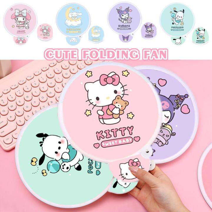 cute-sanrio-fan-portable-and-foldable-group-fan-summer-fan-folding-gift-silk-handle-folding-fan-semi-circular-outdoor-fan-cloth-japanese-handleless-mini-i8b8