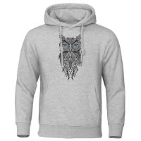 Autumn Winter mens Pullover Hip Hop Male Hoodies Stylish Owl Printed Men Hooded Sweatshirts Casual Animal Print Streetwear Size XS-4XL