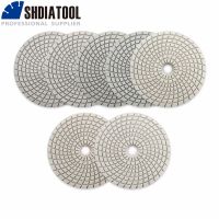 SHDIATOOL 6pcs 50- 3000 125mm White Resin Bond Polishing Pads for Marble Tile Marble Granite Wet Diamond Sanding Disc