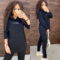 2021Womens Two Pieces Tracksuit Oversized Hoodies Sweatshirt Sports Jogging Pants Suit Ladies Autumn Winter Warm Outfit Female Sets