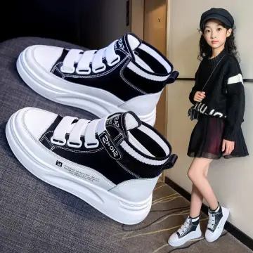 Girls black clearance high top sneakers