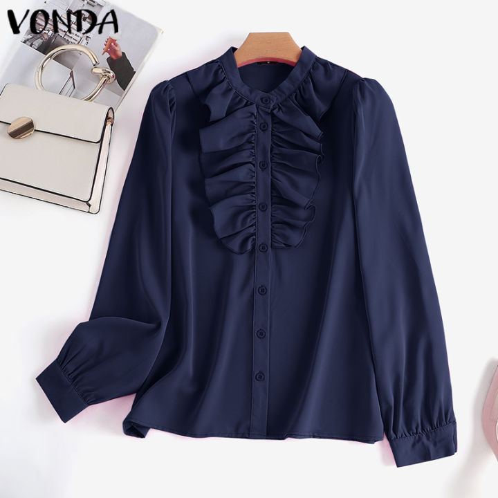 จัดส่งฟรี-fancystyle-vonda-เสื้อมีระบายสำหรับเดินทางแฟชั่นของผู้หญิงเสื้อมีแขนยาวสำหรับใส่ทำงาน-2