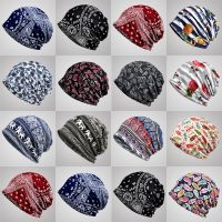 【Hot Sale】 Turban hat female cashew nut print hip-hop pullover male bib two-user outdoor Korean style trendy Baotou