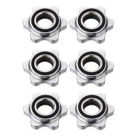 6 PCS Barbell Clamps, Hex Nut Replacement Durable Spin-Lock Collar Screw Hex Nut for Barbell