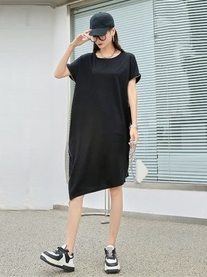 XITAO Dress Women  Zipper Casual Black Dress