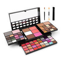 [wilkl] All In One ชุดแต่งหน้า74สีอายแชโดว์ลิปกลอบลัชไฮไลท์เงาผงแต่งหน้า Combo Palette ชุดที่มีกระจก