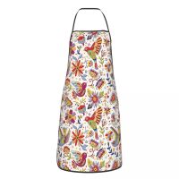 Unisex Mexican Floral Bird Bib Apron Adult Women Men Chef Tablier Cuisine for Kitchen Cooking Mexico Flowers Painting