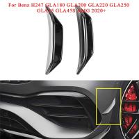 สำหรับ Mercedes Benz H247 GLA180 GLA200 GLA220 GLA250 GLA35 GLA45S AMG 2020 + กันชนหน้ารถลิป Splitter Vent Flap Spolier Fin