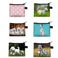 ❧☫₪ Bichon Frise / Dalmatian Dog Coin Bag Cute Purse Small Clutch Bag Travel Girls Credit Card Earphone Money Holder Bag Mini Wallet