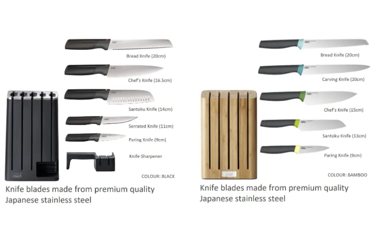 Elevate™ SlimBlock 5-piece Multicolour Knife Set with Sharpener