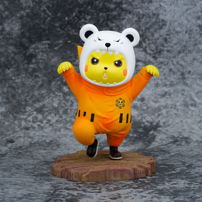 ONE PIECES Action Figures ของเล่น Bepos Pikachu Bear Cross-Dressing Hand-Made น่ารัก GK รุ่นตกแต่งวันเกิด Gift