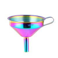 【CW】 Gold Funnel Metal with Detachable Filter Strainer for Canning Tools