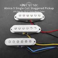 Alnico 5 Single Coil Staggered Top Fiber Bobbin Pickup คอกีตาร์ไฟฟ้ากลางสะพาน505052มม. สำหรับ FD ST สีขาว