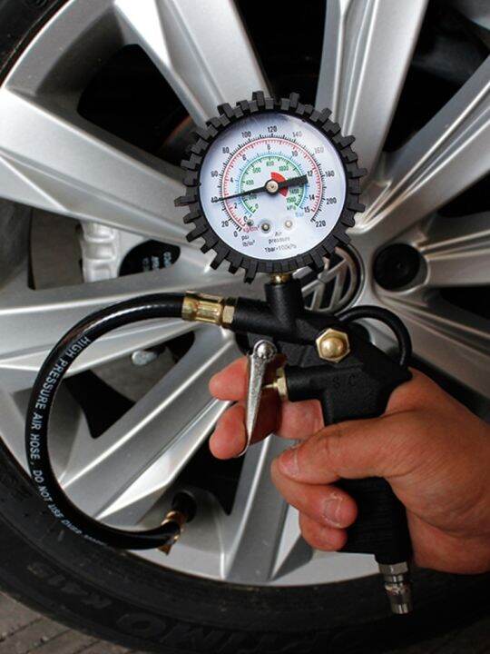 Tire pressure gas gauge tire inflation valve oil pressure gauge gun