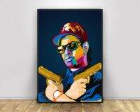 Eazy E WPAP โปสเตอร์นักร้องเพลงเสื้อยืดแรปเปอร์ฮิปฮอพศิลปะพิมพ์บนผนังผ้าใบวาดภาพการตกแต่งบ้านผ้าใบพิมพ์ของขวัญ (ไร้กรอบ)