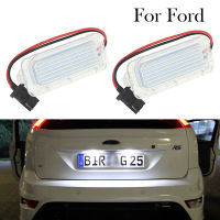 2 Pcs สำหรับ Ford Focus 5D Fiesta Mondeo MK4 C-Max MK2 S-Max Kuga Galaxy Canbus LED รถจำนวนป้ายทะเบียนแสงสีขาวโคมไฟอัตโนมัติ