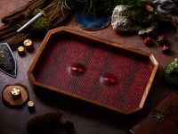 BEHOLDER Dice Tray | Red Leather &amp; Red eye | Octagon Dice Tray | Faux Leather | RPG Dice Tray | Dungeons and Dragons Dice | DnD Dice tray | D&amp;D Dice