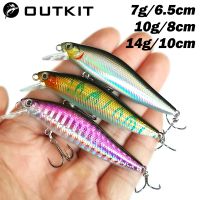 OUTKIT 1pcs Fishing Lure Minnow 7g10g Sinking Artificial Bait 3D Eyes Plastic Wobblers Tackle Pesca Far-casting Magnet System