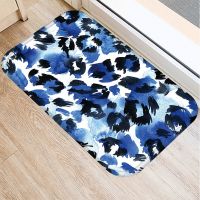 Leopard Pattern Anti-Slip Doormat Kitchen Entrance Door Mat Suede Velvet Carpet Doormat Colorful Indoor Floor Mats Rug 48256