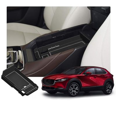 Car Central Console Armrest Storage Box Holder Interior Organizer Glove Tray for Mazda CX-30 2019 2020