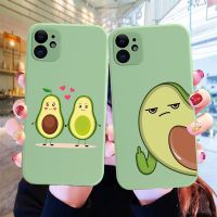 ℡ Cute Cartoon Fruit Avocado Soft Silicone Phone Case For iphone XR XS 11 Pro Max 6S 7 8 plus 12 Holder Cover Luxury Gift Coque