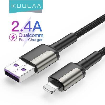 KUULAA ระบบชาร์จเร็ว,2.4A สายเคเบิลสำหรับฟ้าผ่า USB iPhone 14 13 12 11 Pro Max Xs X 8 7 Plus สายชาร์จข้อมูล