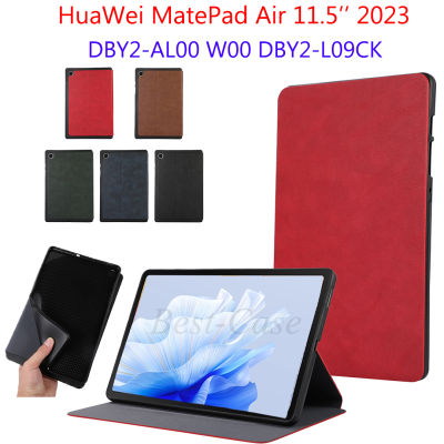 เคสสำหรับ HuaWei MatePad Air 11.5นิ้ว2023สมุดแฟชั่นฝาพับแบบเรียบง่ายแผ่นคู่อากาศ11.5นิ้ว W00 DBY2-L09CK ป้องกันเหงื่อฝาปิดหนังตั้งเป็นฐานได้ PU