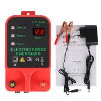 Waterproof Electric Fence Energizer LCD Livestock High Voltage Pulse Controller Voltage Display High-decibel Alarm 10KM