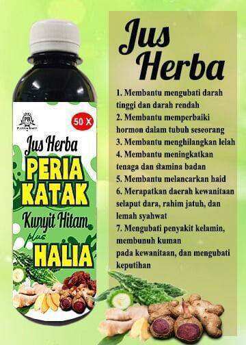 JUS HERBA PERIA KATAK KUNYIT HITAM PLUS HALIA | Lazada