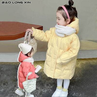 เสื้อบุฝ้ายของ BAOLONGXIN เด็กหญิง,เสื้อบุฝ้ายอุ่นหนา,ฉบับภาษาเกาหลี,ส่วนความยาวปานกลาง,แจ็คเก็ตบุคอตตอนเด็กผู้หญิงตัวเล็ก,แจ็คเก็ตเด็ก