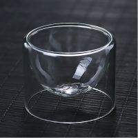 ถ้วยแก้วใสสองชั้น ขนาด 60 ml. Double-Layer Transparent Glass Small Teacup