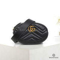 GUCCI MARMONT BELT MINI BLACK CALF GHW