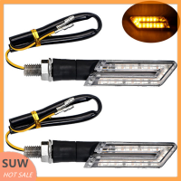 ? SUW 2pcs รถจักรยานยนต์ LED Blade TURN SIGNAL ไฟฟ้ารถเลี้ยวไฟแสดงไฟ
