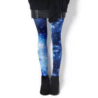 Summer Sky Gradient Printing ankle-length Pants Blue Fashion Pantyhose