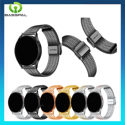 สายโลหะสแตนเลสสตีล20มม. 22มม. สำหรับ Samsung Galaxy Watch 3 4 5 45มม. สายรัดข้อมือแบบคลาสสิก S3 Galaxy Watch 40มม./44มม. Amazfit GTR 47มม.