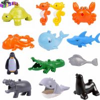 RH【ready Stock】Duplo สัตว์เพนกวินปูเต่า Whale Octopus Hippocampus ชุดบล็อกตัวต่อการศึกษา Kids Toys ใช้ได้กับเลโก้【low price】