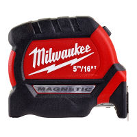 ตลับเมตร หัวแม่เหล็ก MILWAUKEE รุ่น COMPACT MAGNETIC ขนาด 5เมตร/16ฟุต รุ่น 48-22-0616