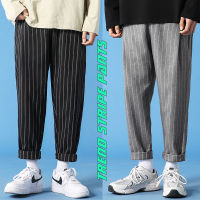 Japanese stripe Plaid Pants Mens 2021 Autumn Fashion Retro Casual Pants Men Streetwear Wild Loose Drawstring Male Harem Pants