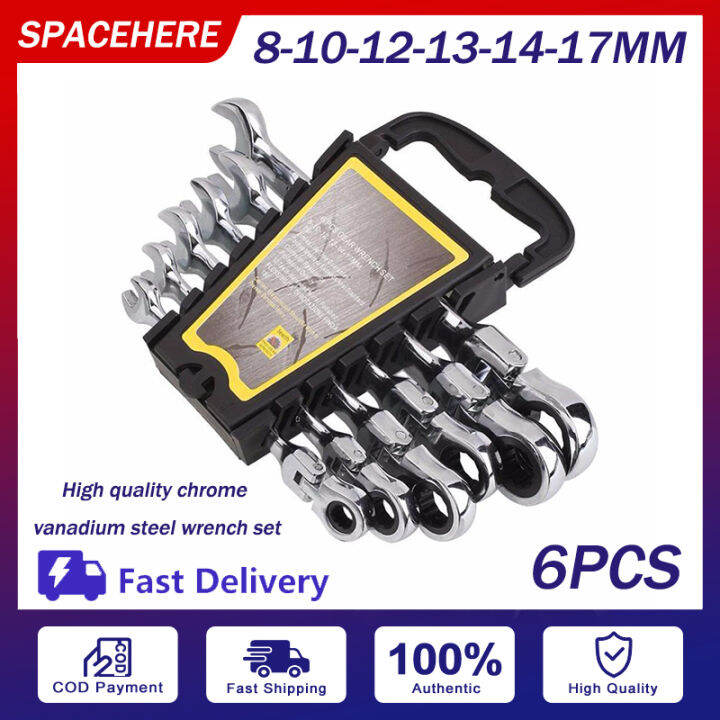 BABEDUO 6Piece Ratchet Gears Wrench Set with Torque Spanner, Double